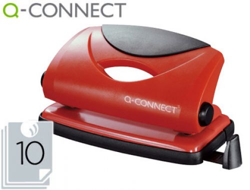 Furador q-connect capacidade 10 folhas vermelho , Q-connect , 31636 , 5705831021549